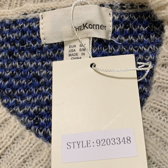 The Korner Sweater Size S/M Cheetah Blue Print Oversized Wool Mohair Blend - Picture 5 of 5